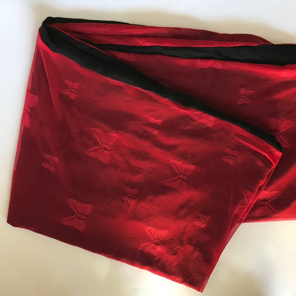 Disney Red & Black Bow Pattern Minnie Mouse Scarf